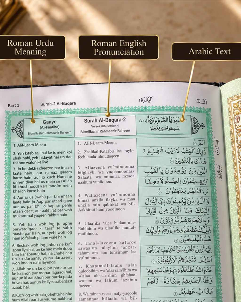 Easy Translation of Holy Qur'an – Roman English (Urdu) with Arabic Text