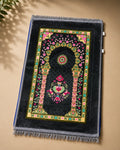 Black Floral Islamic Prayer Mat