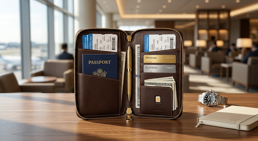 Vanguard Leather Travel Document Organizer – Espresso Brown