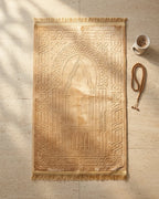 Beige Embossed Prayer Mat (Janamaz) – 116 cm