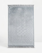 Silver Grey Embossed Prayer Mat (Janamaz) – 116 cm
