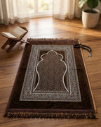 Chocolate Brown Qahwa Prayer Mat (Janamaz) – 116 cm