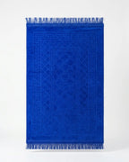 Royal Blue Embossed Prayer Mat (Janamaz) – 116 cm