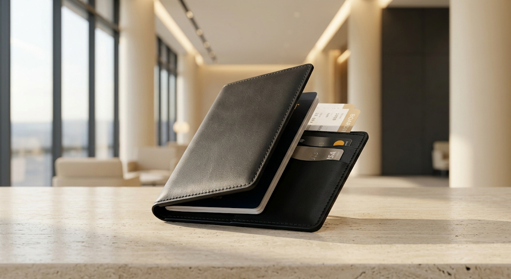 Sovereign Full-Grain Leather Passport Holder – Matte Black