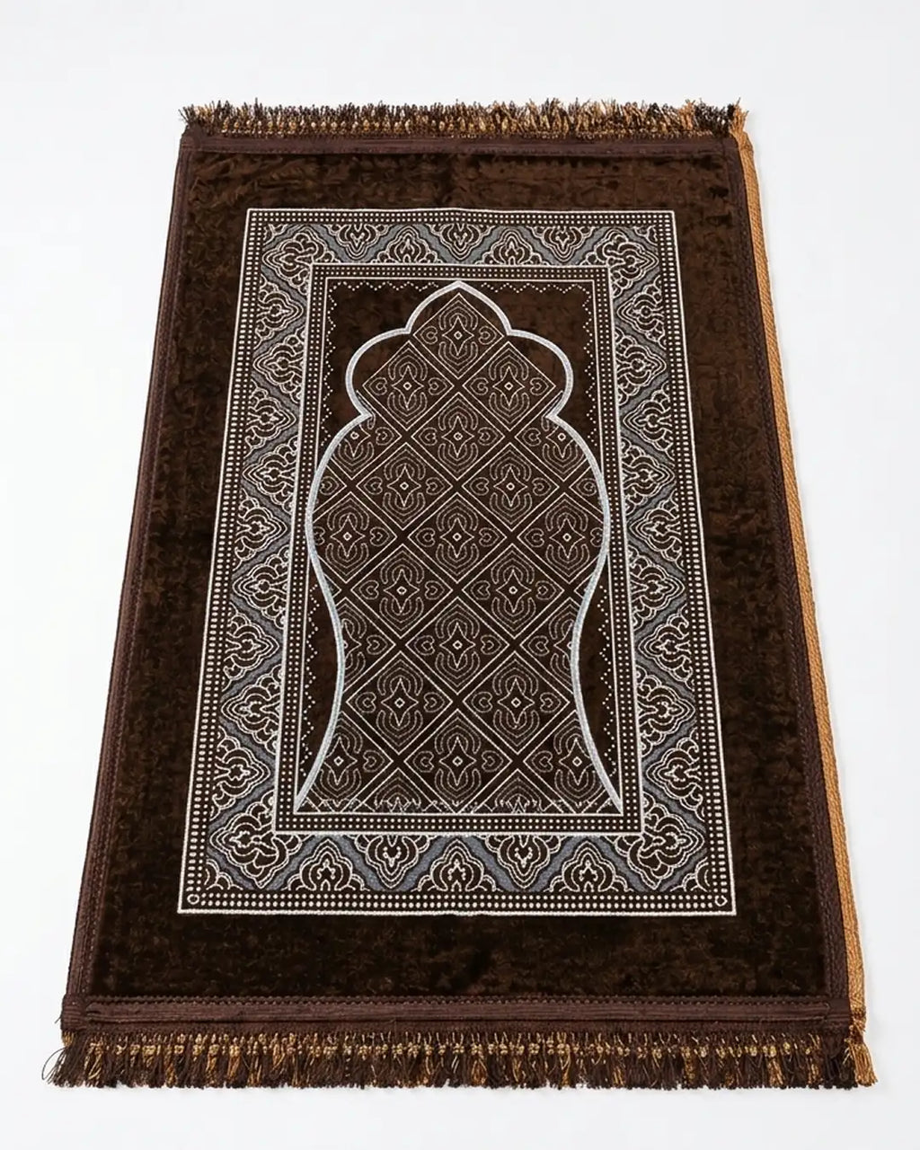 Chocolate Brown Qahwa Prayer Mat (Janamaz) – 116 cm