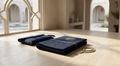 Premium Woven Travel Prayer Mat & Pouch Set – Navy Blue