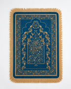 Premium Thick Plush Prayer Mat | Janamaz Blue Color