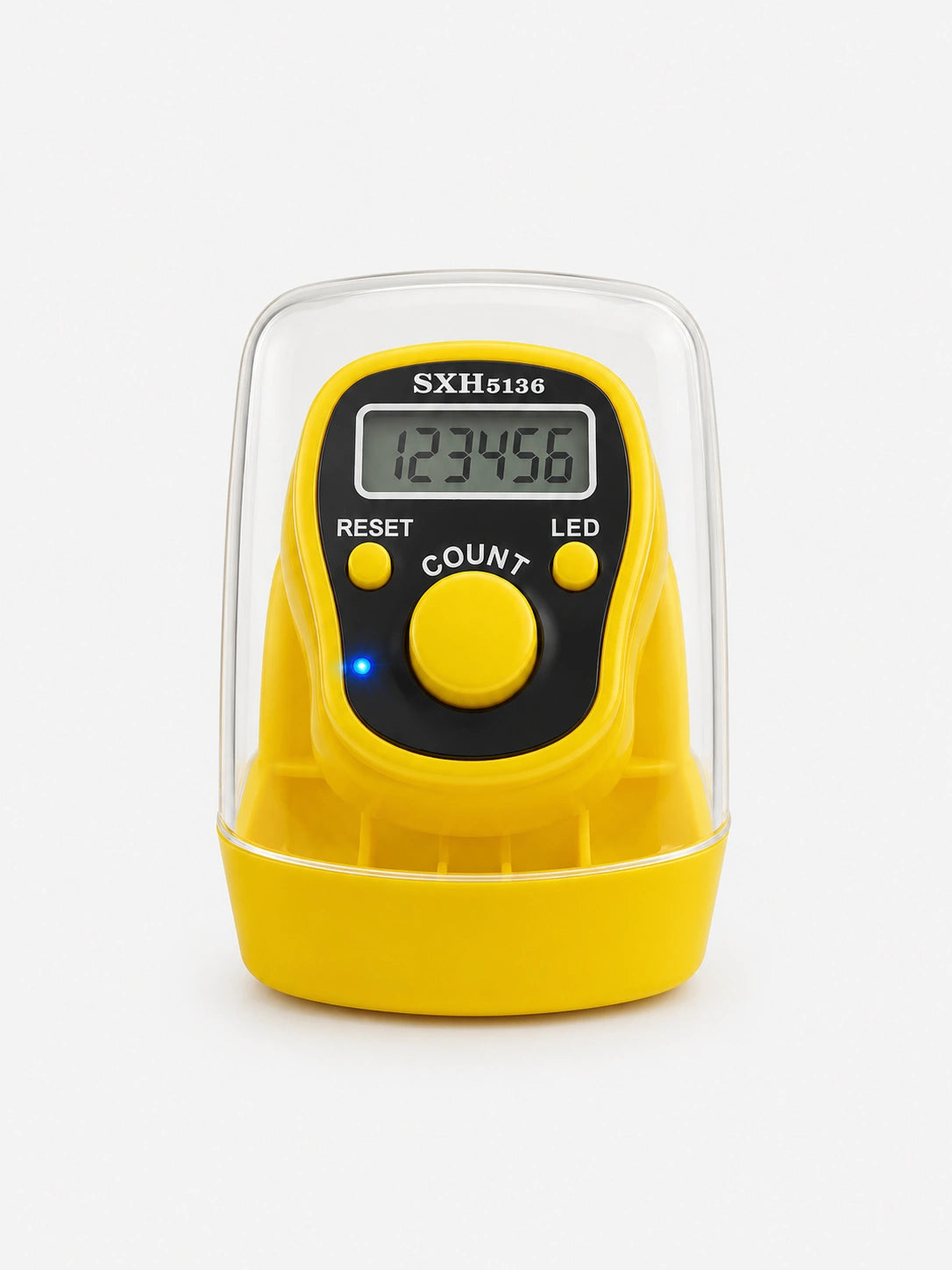 Digital Tasbih Counter with LED Light (Yellow) | Electronic Finger Tally Counter for Dhikr & Prayer