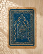 Premium Thick Plush Prayer Mat | Janamaz Blue Color